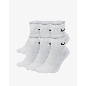 Nike Men's 6 Pack Everyday Cushioned Ankle Socks White Size Med 6-8 Shoe NEW!
